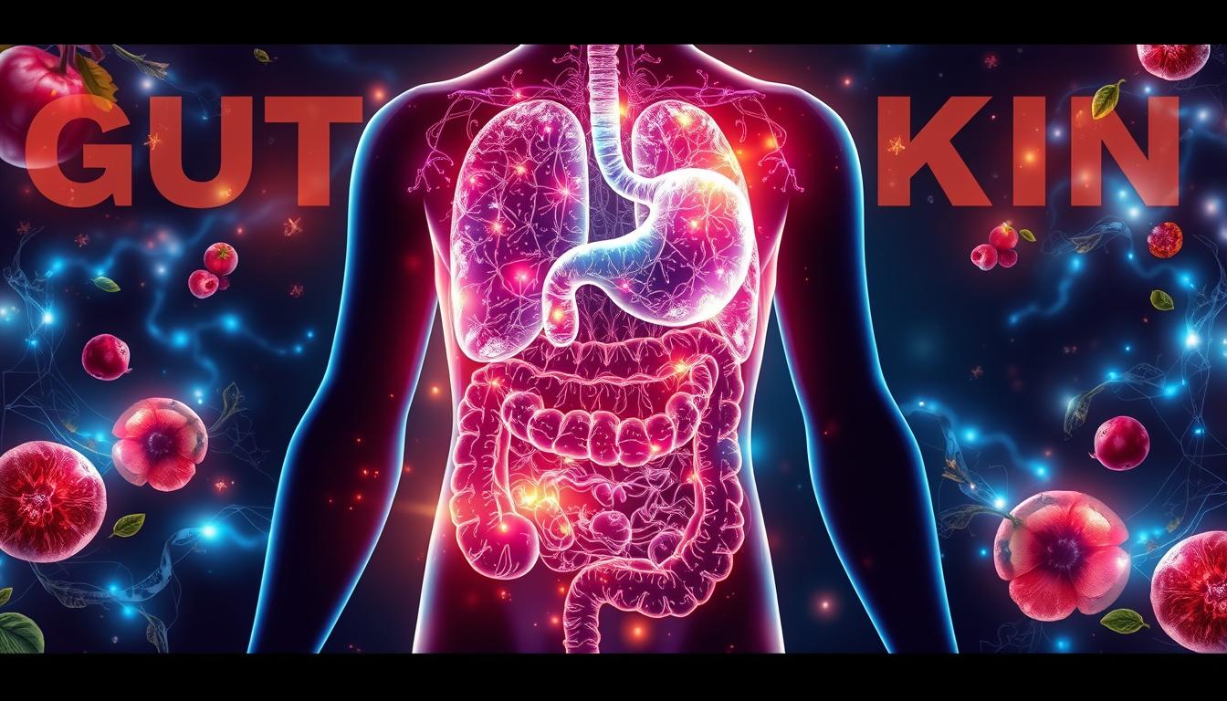 Gut-skin axis illustration